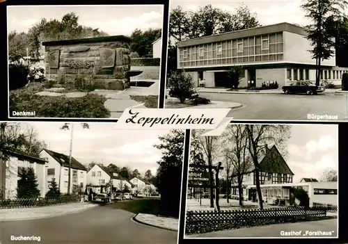 AK / Ansichtskarte 73876971 Zeppelinheim_Neu-Isenburg Denkmal Buergeerhaus Buchenring Gasthof Forsthaus 