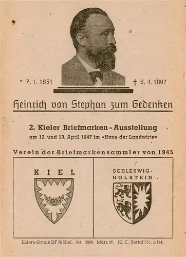 AK / Ansichtskarte  Kiel Kieler Briefmarken Ausstellung 1947 Kiel