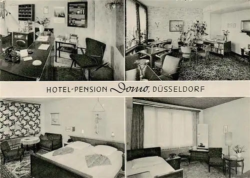 AK / Ansichtskarte 73876984 Duesseldorf Hotel Pension Domo Gastraeume Zimmer Duesseldorf