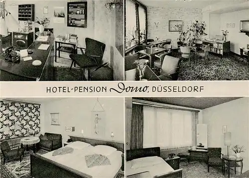 AK / Ansichtskarte  Duesseldorf Hotel Pension Domo Gastraeume Zimmer Duesseldorf