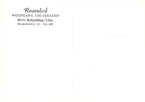 AK / Ansichtskarte  Ruhpolding Gasthaus Rosenhof Ruhpolding
