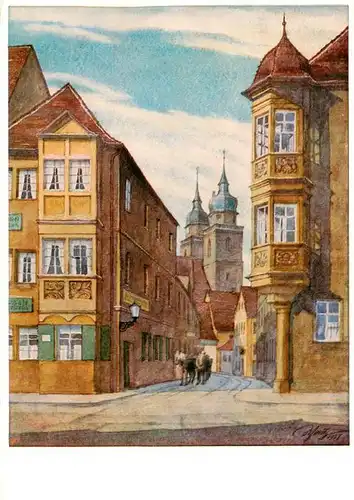 AK / Ansichtskarte  Bayreuth Brautgasse mit Stirnerhaus Aquarell Bayreuth