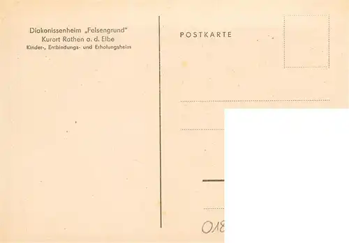 AK / Ansichtskarte  Rathen_Saechsische Schweiz Diakonissenheim Felsengrund Elbepartie Rathen Saechsische Schweiz