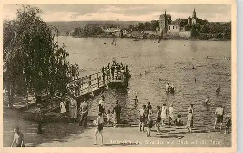 AK / Ansichtskarte  Oberroeblingen Seebad Seeburg am Suessen See Strand Burgblick Oberroeblingen