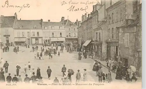 AK / Ansichtskarte  Vierzon_18_Cher Place du Marche Manoeuvre des Pompiers 