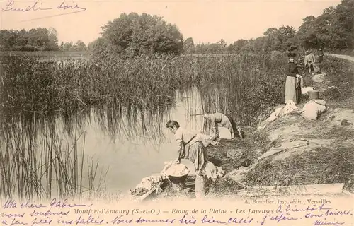 AK / Ansichtskarte  Montfort-l_Amaury_78_Yvelins Etang de la Plaine Les Laveuses 