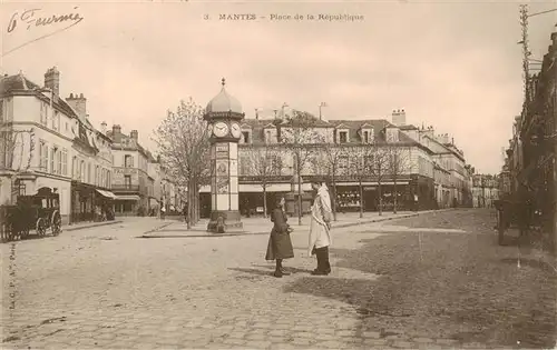 AK / Ansichtskarte  Mantes-la-Jolie_Mantes-sur-Seine_78_Yvelines Place de la Republique 