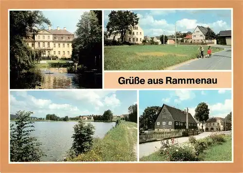 AK / Ansichtskarte 73877238 Rammenau Schloss Teilansichten Seepartie 