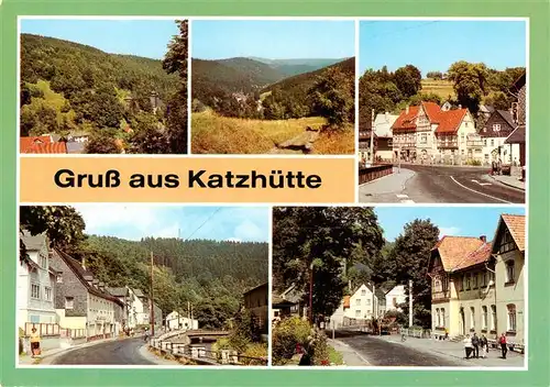 AK / Ansichtskarte  Katzhuette_Thueringen Panorama Schwarzatal Bahnhofstrasse Oelzer Strasse Eisfelder Strasse 