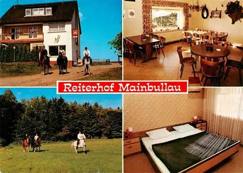 AK / Ansichtskarte  Mainbullau_Miltenberg Reiterhof Mainbullau Pferdepension Speisegaststaette Gaststube Zimmer 