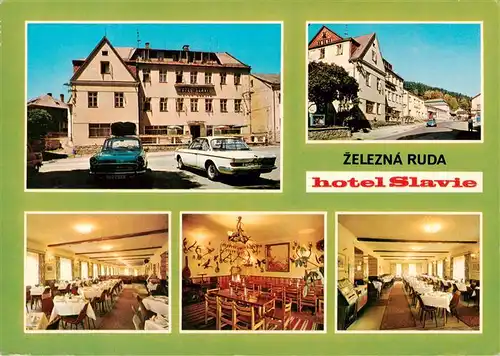 AK / Ansichtskarte  Zelezna_Ruda_Markt_Eisenstein_CZ Hotel Slavie Gastraeume 