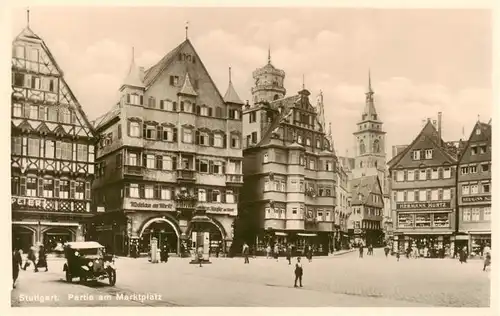 AK / Ansichtskarte  Stuttgart Partie am Marktplatz Stuttgart