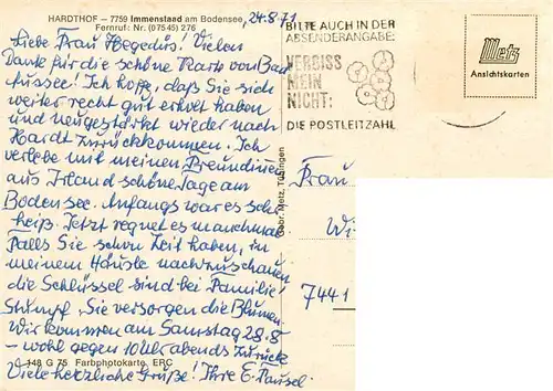 AK / Ansichtskarte  Immenstaad_Bodensee Hardthof Hotel Immenstaad_Bodensee
