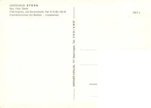 AK / Ansichtskarte  Hagnau_Bodensee Gaestehaus Sterk Hagnau Bodensee