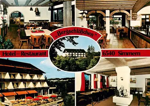 AK / Ansichtskarte 73877400 Simmern_Hunsrueck Hotel Restaurant Bergschloesschen Gastraeume Terrasse Simmern Hunsrueck