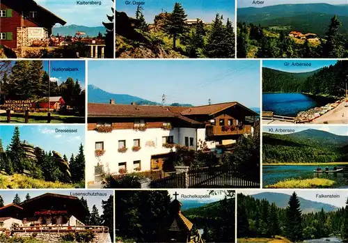 AK / Ansichtskarte  Lam_Oberpfalz Kaltersberg Gr Osser Arber Nationalpark Dreisessel Gr Arbersee Kl Arbersee Lusenschutzhaus Rachelkapelle Falkenstein Pension Muehlbauer Lam_Oberpfalz