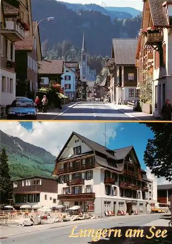 AK / Ansichtskarte  Lungern_OW Dorfpartie mit Hotel Loewen 