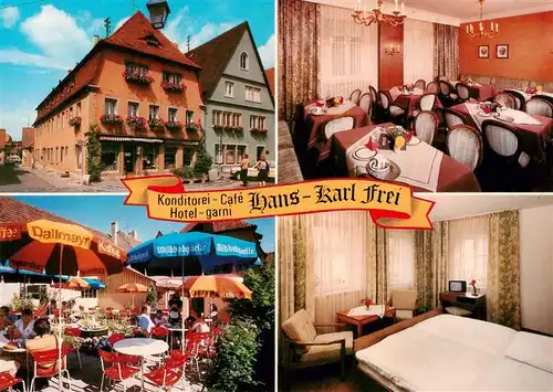 AK / Ansichtskarte 73877533 Rothenburg__Tauber Konditorei Cafe Hotel garni Hans Karl Frei Gaststube Terrasse Zimmer 