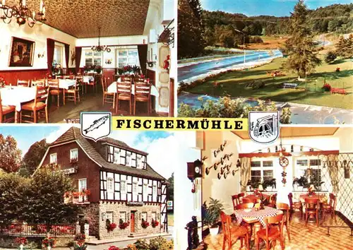 AK / Ansichtskarte 73877548 Overath Hotel Restaurant Fischermuehle Gastraeume Flusspartie Overath