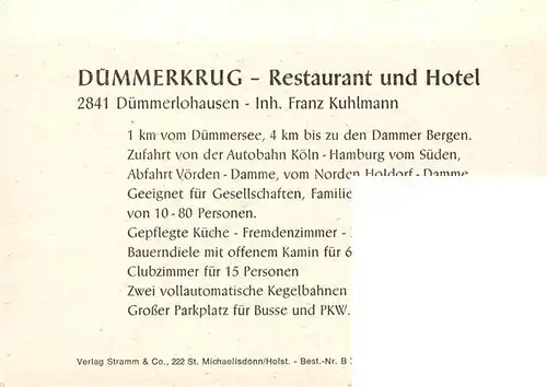 AK / Ansichtskarte  Duemmerlohausen Duemmerkrug Restaurant und Hotel Gastraeume Yachthafen Duemmerlohausen