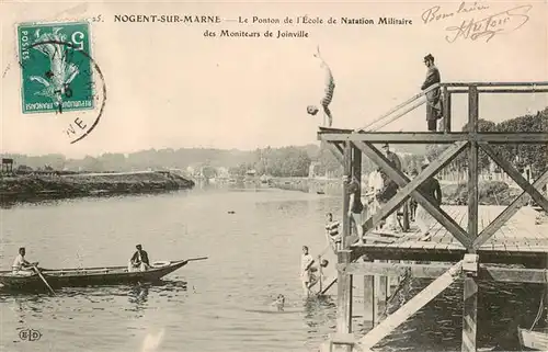 AK / Ansichtskarte  Nogent_94-sur-Marne Le Ponton de lEcole de Natation Militaire des Monitears de Joinville 