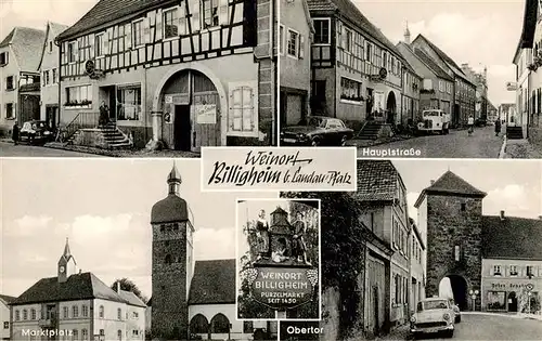 AK / Ansichtskarte  Billigheim-Ingenheim Gaststaette Fritz Hauck Hauptstrasse Marktplatz Obertor Billigheim-Ingenheim