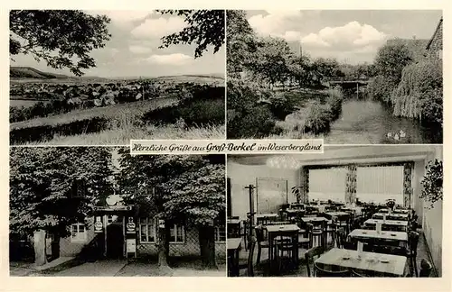 AK / Ansichtskarte 73877600 Gross-Berkel_Aerzen Panorama Gasthaus Unter den Linden Flusspartie 