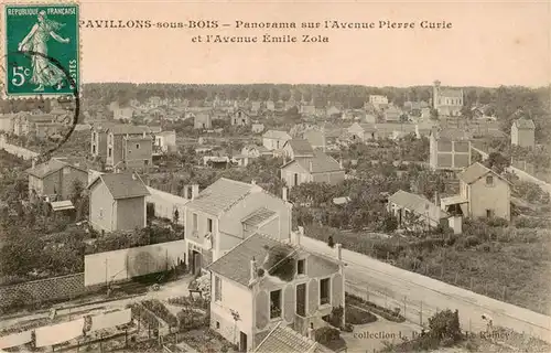 AK / Ansichtskarte  Pavillons-sous-Bois_Les_93_Seine-Saint-Denis Panorama sur lAvenue Pierre Curie et lAvenue Emile Zola 