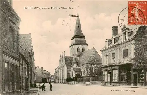 AK / Ansichtskarte  Serquigny_27_Eure Place du Vieux Pont 