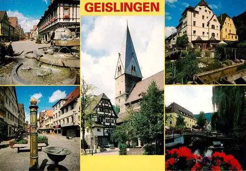 AK / Ansichtskarte 73877795 Geislingen__Steige Alter Zoll Glockenspiel Stadtkirche Forellenbrunnen Fussgaengerzone 