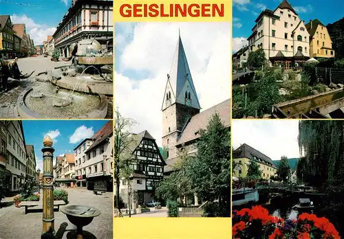 AK / Ansichtskarte 73877796 Geislingen__Steige Alter Zoll Glockenspiel Stadtkirche Forellenbrunnen Fussgaengerzone 