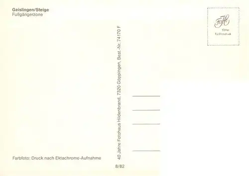 AK / Ansichtskarte  Geislingen__Steige Fussgaengerzone 