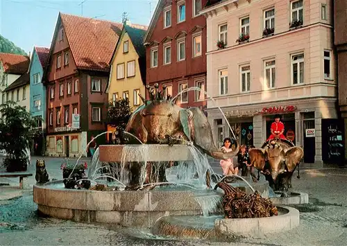 AK / Ansichtskarte 73877828 Geislingen__Steige mit Helfenstein und oedenturm Forellenbrunnen Fussgaengerzone 