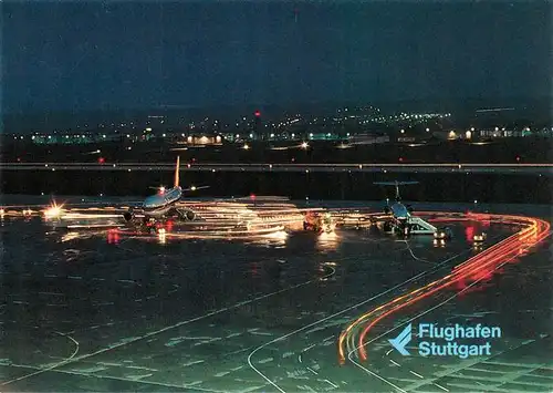 AK / Ansichtskarte  Stuttgart Flughafen Stuttgart bei Nacht Stuttgart