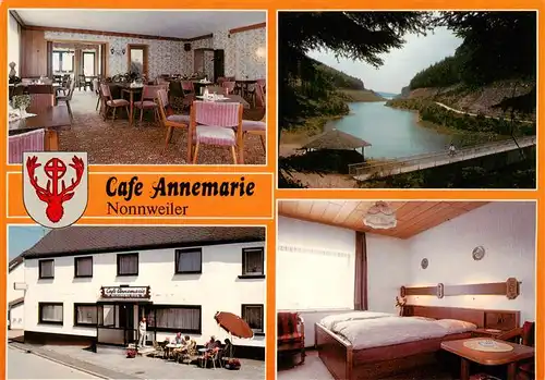 AK / Ansichtskarte 73877890 Nonnweiler-Primstal_Saarland Cafe Annemarie Gaststube Zimmer Seepartie 