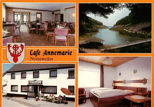 AK / Ansichtskarte  Nonnweiler-Primstal_Saarland Cafe Annemarie Gaststube Zimmer Seepartie 