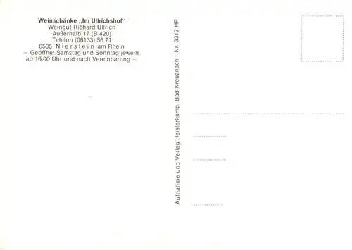 AK / Ansichtskarte  Nierstein_Rhein Weingut und Weinschaenke Im Ullrichshof Gastraeume Weinkeller Nierstein_Rhein