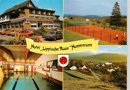 AK / Ansichtskarte 73877907 Hummersen Hotel Lippische Rose Hallenbad Tennisplatz Panorama Hummersen