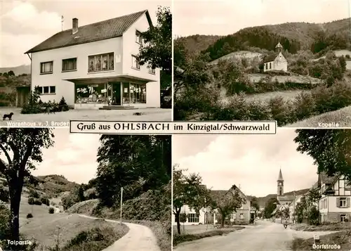 AK / Ansichtskarte 73877961 Ohlsbach Warenhaus Kapelle Landschaftspanorama Tal Dorfstrasse Ohlsbach