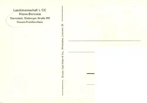 AK / Ansichtskarte  Darmstadt Landsmannschaft i. CC Hasso-Borussia Studentika Darmstadt