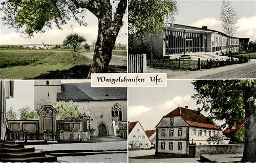 AK / Ansichtskarte  Waigolshausen Panorama Schule Ortszentrum Kirche Waigolshausen