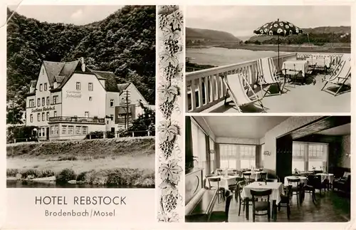 AK / Ansichtskarte  Brodenbach_Mosel Hotel Rebstock Terrasse Gaststube 