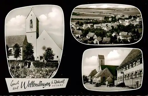 AK / Ansichtskarte  Wellendingen_Rottweil Kirche Fliegeraufnahme Ortspartie Wellendingen_Rottweil