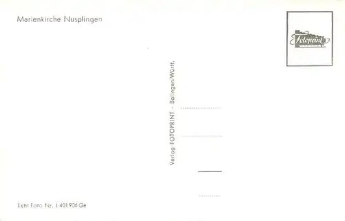AK / Ansichtskarte 73878070 Nusplingen Ortsansicht Marienkirche Inneres Nusplingen