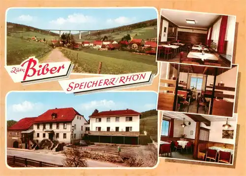 AK / Ansichtskarte  Speicherz_Rhoen_Motten_Bayern Gasthof Zum Biber Gastraeume Panorama 