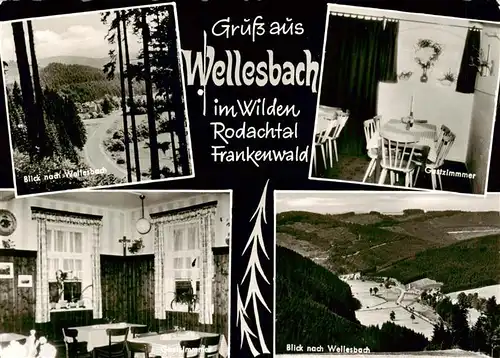 AK / Ansichtskarte  Wellesbach_Oberfranken Gast- und Forsthaus Gastzimmer Landschaftspanorama Wildes Rodachtal Frankenwald Wellesbach_Oberfranken