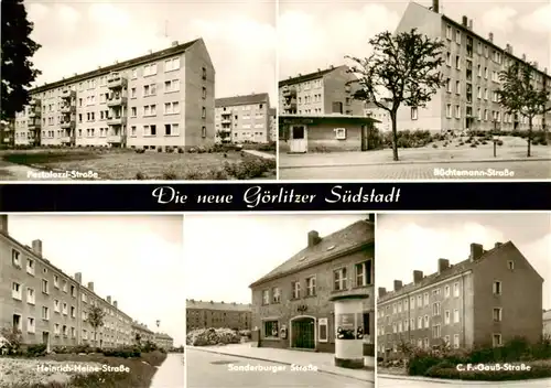 AK / Ansichtskarte  Goerlitz__Sachsen Teilansichten Suedstadt Strassenpartien Wohnsiedlung Hochhaeuser 