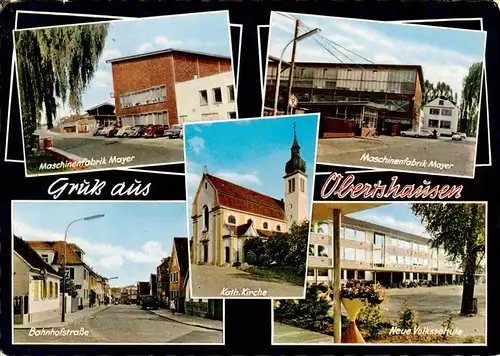 AK / Ansichtskarte  Obertshausen Maschinenfabrik Mayer Bahnhofstrasse Kirche Volksschule Obertshausen