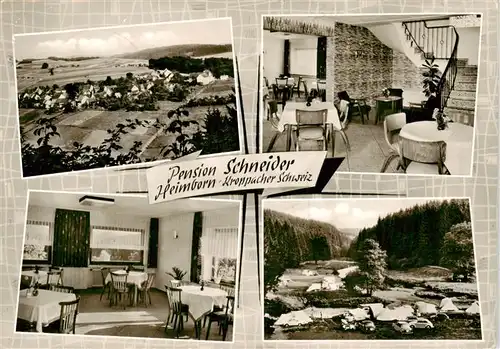 AK / Ansichtskarte  Heimborn Pension Schneider Gastraum Treppenaufgang Panorama Heimborn