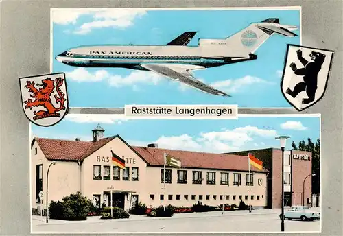 AK / Ansichtskarte  Langenhagen__Hannover Raststaette Wappen Pan American Passagierflugzeug 